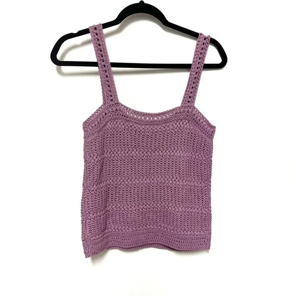 NWT $245 Vince Cotton Crochet Knit Sleeveless Camisole Tank - Summer Top - Picture 6 of 8